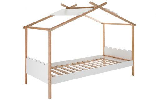Bílá dřevěná dětská postel Marckeric Nuvem 90 x 190 cm Marckeric