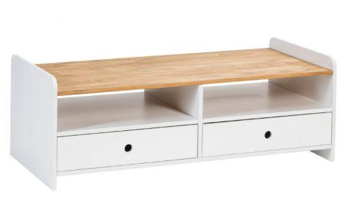 Bílý dřevěný konferenční stolek Marckeric Monte 110 x 55 cm Marckeric