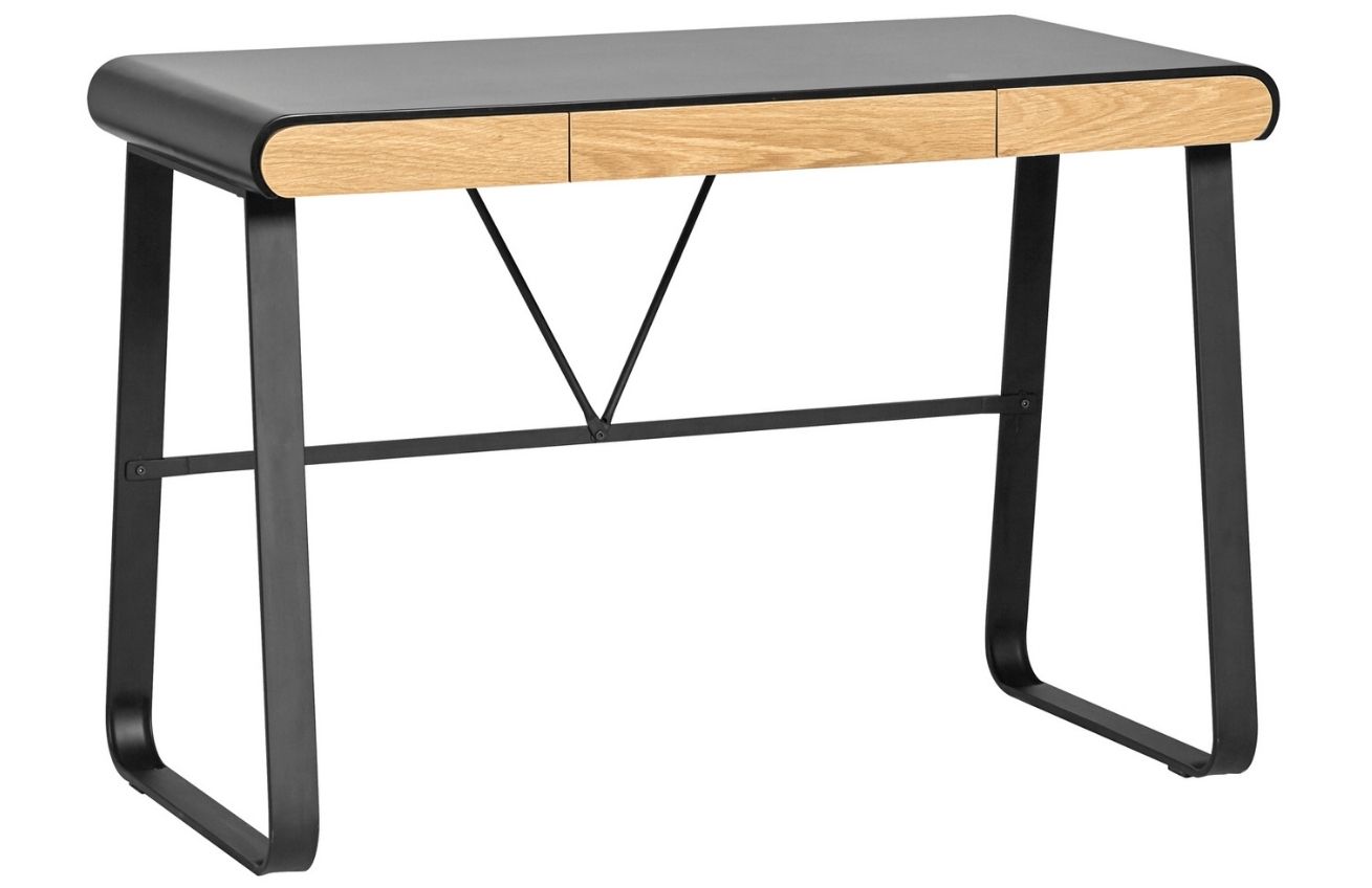 Černý lakovaný pracovní stůl Marckeric Astrid 110 x 55 cm Marckeric
