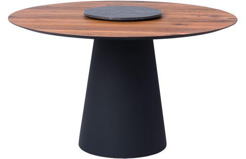 Hnědý dubový jídelní stůl Marco Barotti 130 cm s matnou černou podnoží Marco Barotti