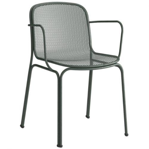 Tmavě zelená kovová zahradní židle COLOS VILLA 2 COLOS
