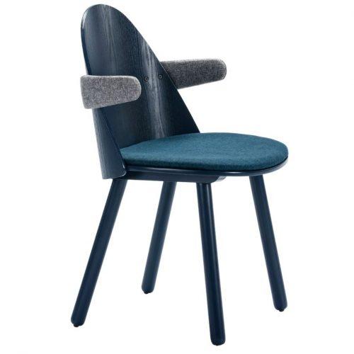 Modrá jasanová jídelní židle Teulat Uma s područkami Teulat