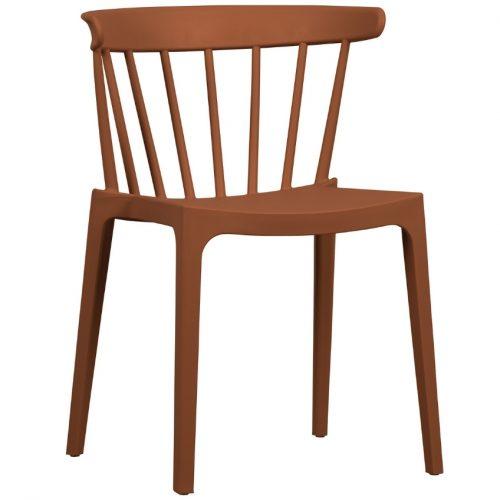 Hoorns Cihlově oranžová plastová jídelní židle Marbel Hoorns