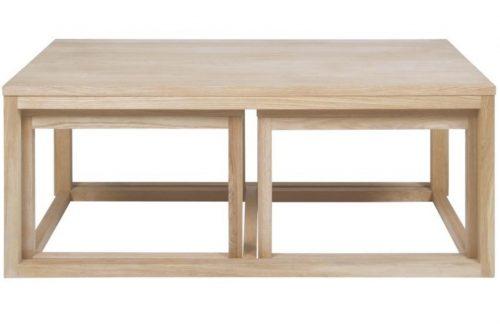 SCANDI Set tří dubových konferenčních stolků Marni 120 x 60 cm SCANDI