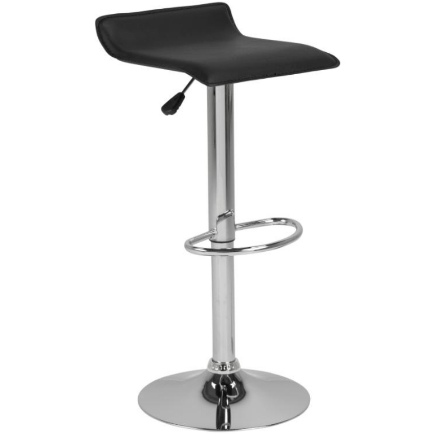 SCANDI Černá koženková barová židle Dany 75 cm SCANDI