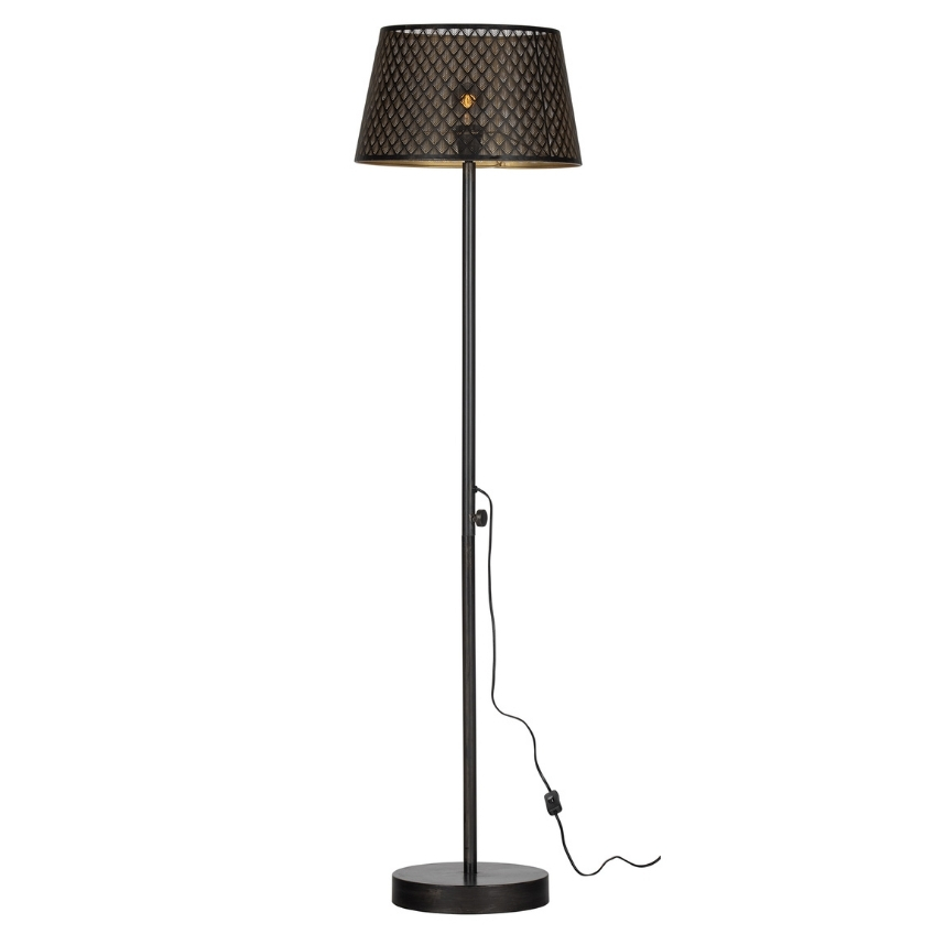 Hoorns Černá kovová stojací lampa Katlyn 161 cm Hoorns