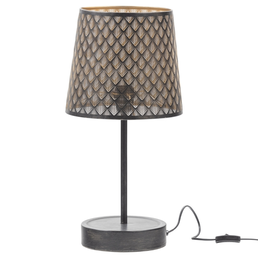 Hoorns Černá kovová stolní lampa Katlyn 56 cm Hoorns