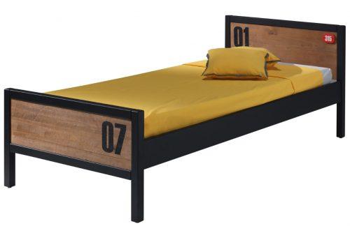 Hnědo černá borovicová dětská postel Vipack Alex 90 x 200 cm Vipack