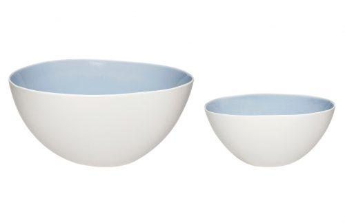 Sada dvou bílo modrých porcelánových misek Hübsch Tideva Hübsch