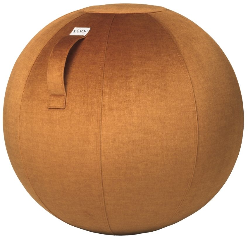 Oranžový sametový sedací / gymnastický míč  Ø 75 cm VLUV BOL WARM VLUV