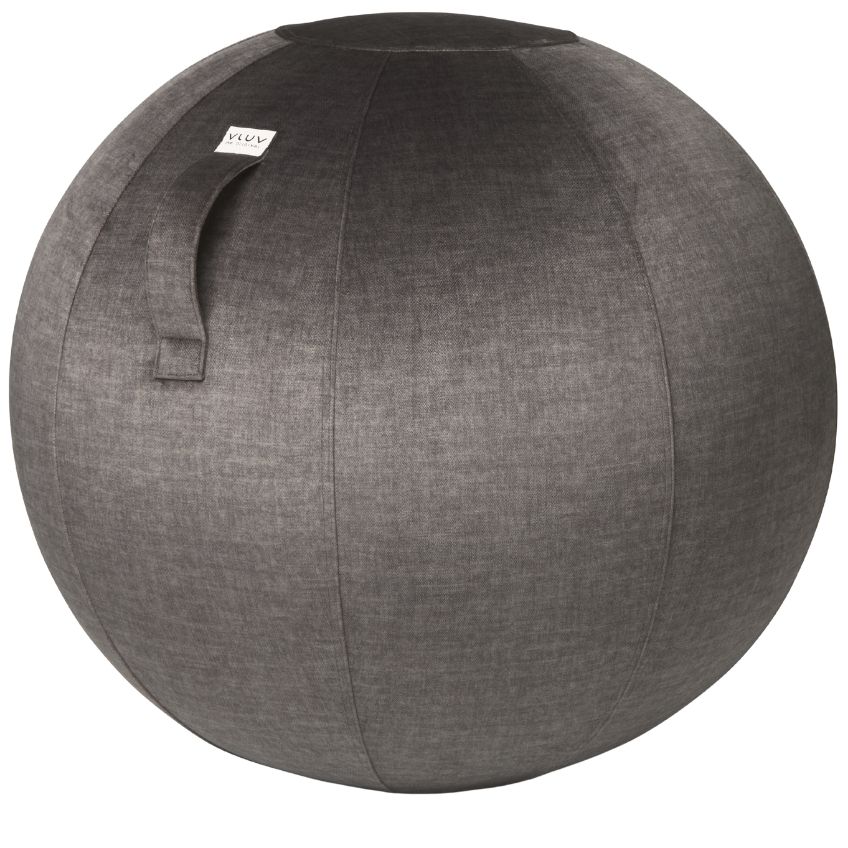 Antracitově šedý sametový sedací / gymnastický míč  VLUV BOL WARM Ø 65 cm VLUV