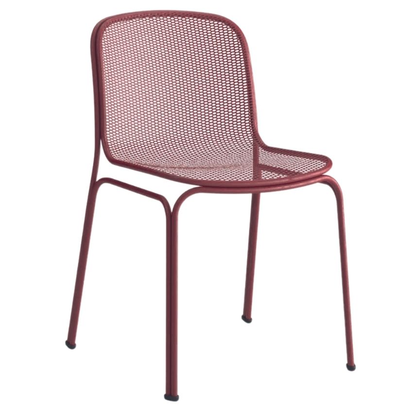 Tmavě červená kovová zahradní židle COLOS VILLA 1 COLOS