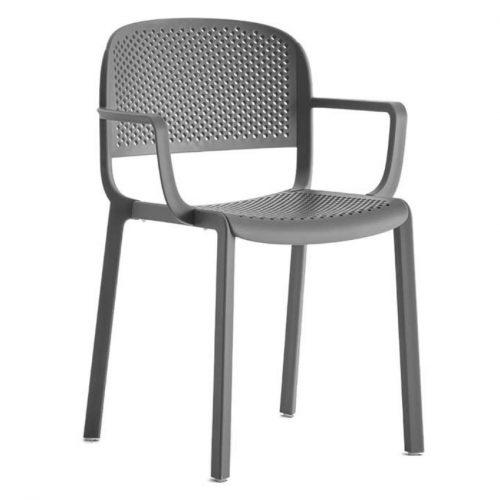 Pedrali Antracitově šedá plastová jídelní židle Dome 266 Pedrali