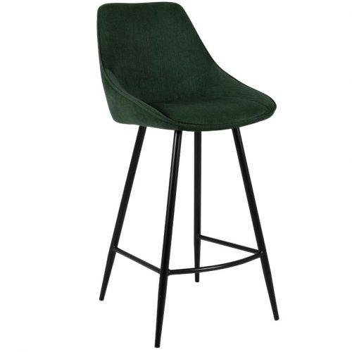 Tmavě zelená manšestrová barová židle Tenzo Lex 75 cm Tenzo