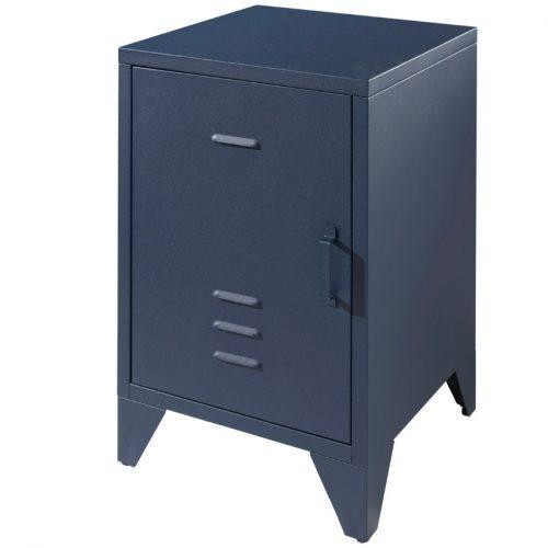 Modrý kovový noční stolek Vipack Bronxx 40 x 40 cm Vipack