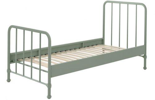 Matně zelená kovová postel Vipack Bronxx 90 x 200 cm Vipack