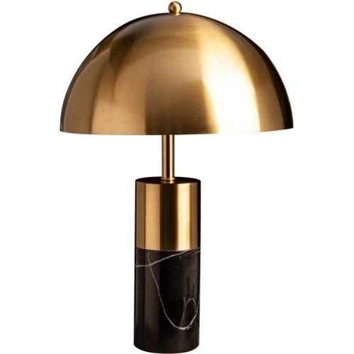 Moebel Living Zlato černá kovová stolní lampa Adore s mramorovou podstavou Moebel Living