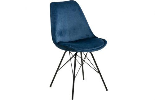 SCANDI Modrá sametová jídelní židle Erisa SCANDI