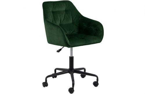 SCANDI Tmavě zelená sametová konferenční židle Norman SCANDI
