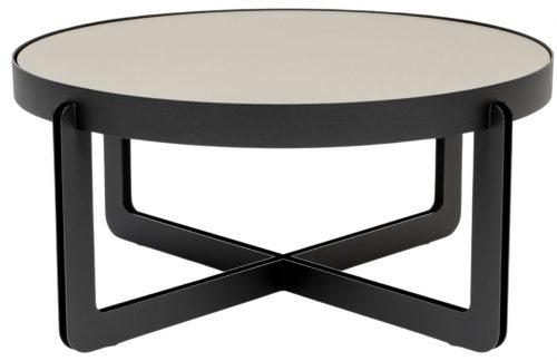 Šedý lakovaný konferenční stolek Banne Centre 68 cm s kovovou podnoží Banne