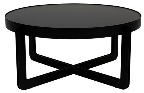 Černý lakovaný konferenční stolek Banne Centre 68 cm s kovovou podnoží Banne