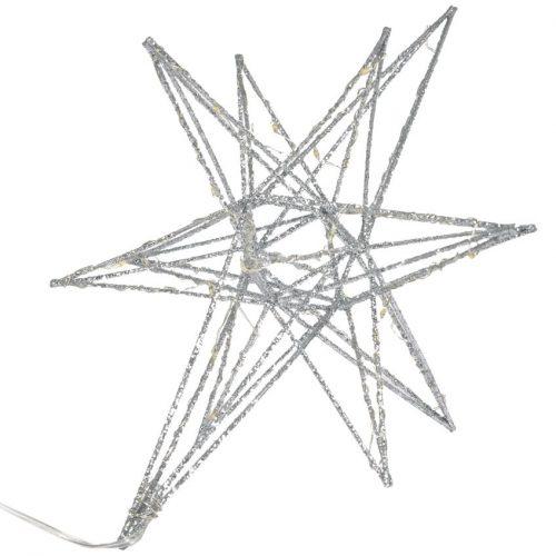 Malá stříbrná vánoční světelná dekorace ve tvaru hvězdy LaForma Nicoletta LaForma