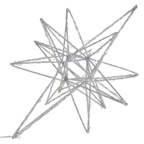 Velká stříbrná vánoční světelná dekorace ve tvaru hvězdy LaForma Nicoletta LaForma