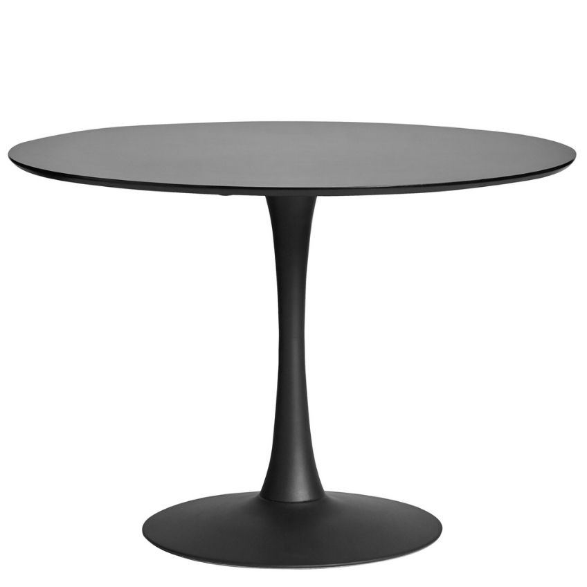 Černý kulatý jídelní stůl Marckeric Oda 110 cm Marckeric