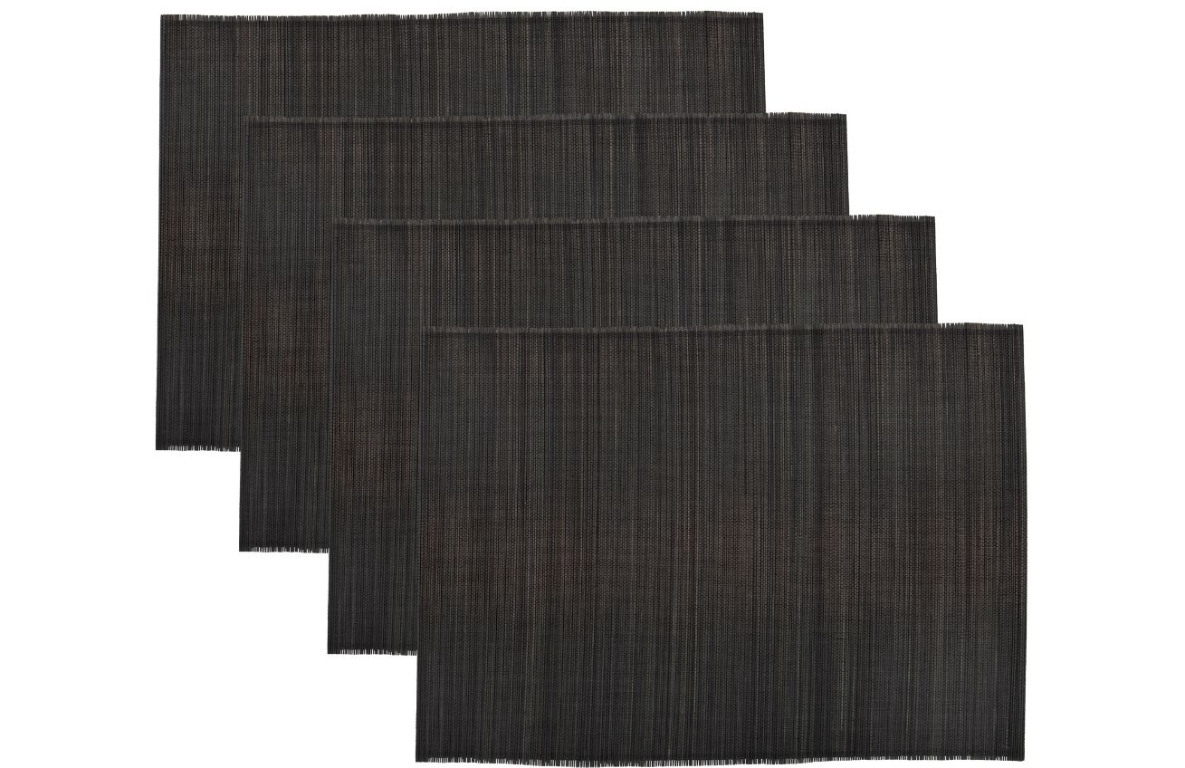 House Doctor Set čtyř černých bambusových prostírání Bamb 45 x 33 cm House Doctor