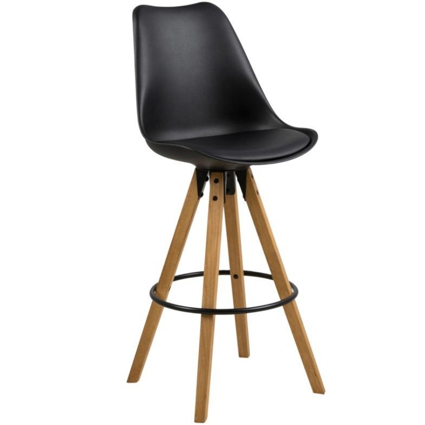 SCANDI Černá plastová barová židle Damian 75 cm SCANDI