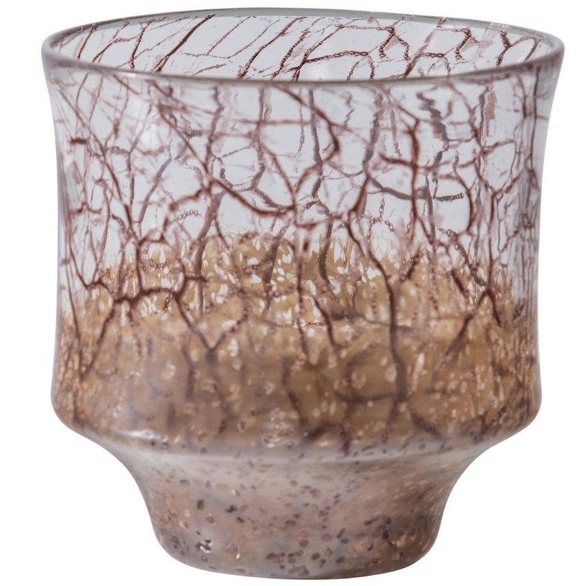 Hoorns Hnědá skleněná váza Greim 18 cm Hoorns