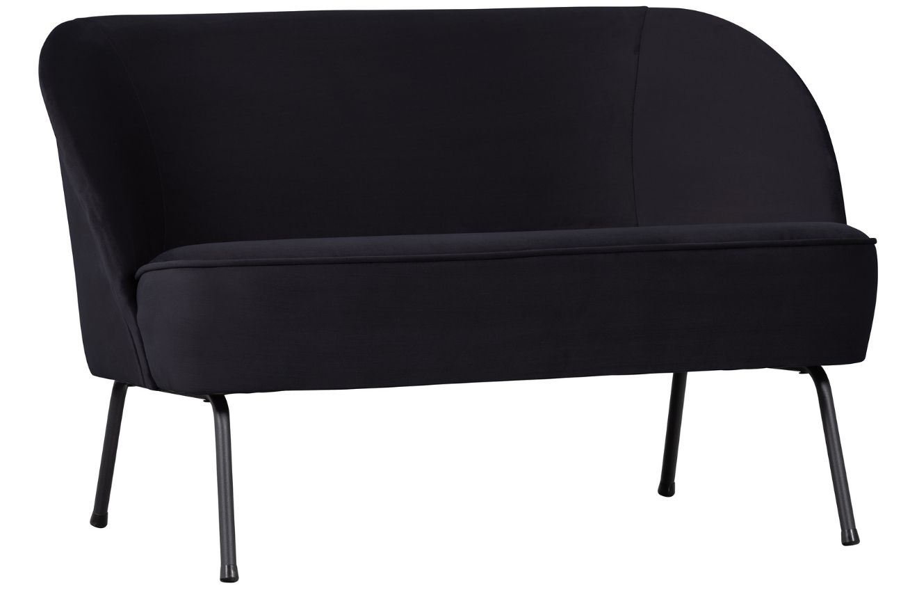 Hoorns Inkoustově modrá sametová dvoumístná pohovka Tergi 110 cm Hoorns