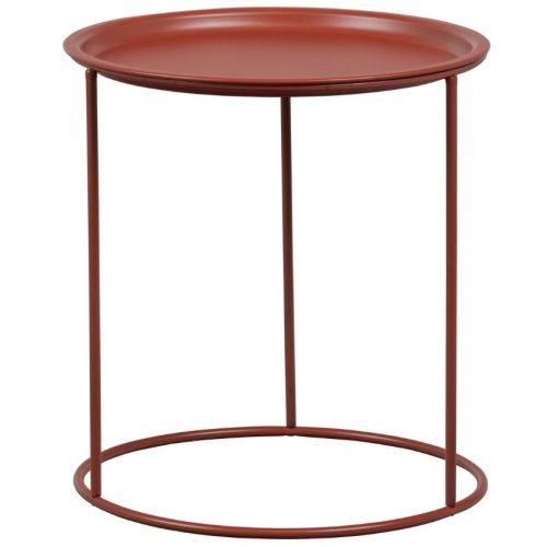 Hoorns Cihlově červený kovový odkládací stolek Select 40 cm Hoorns