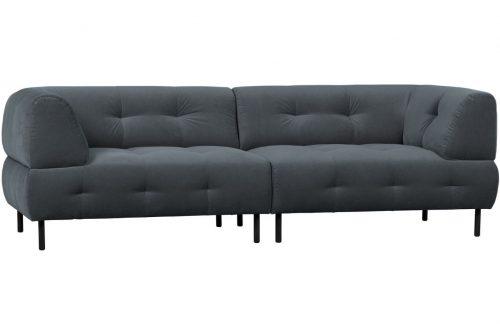 Hoorns Šedá sametová trojmístná pohovka Doyle 245 cm Hoorns