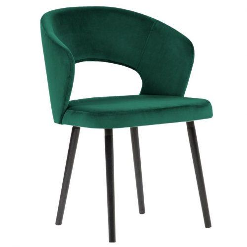 Smaragdově zelená sametová jídelní židle MICADONI GOA MICADONI