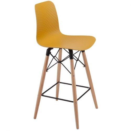 Žlutá plastová barová židle Marckeric Golf-3 71 cm Marckeric