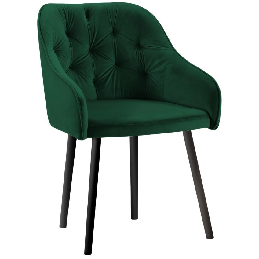 Smaragdově zelená sametová jídelní židle MICADONI NISSI MICADONI