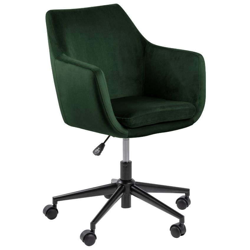 SCANDI Tmavě zelená sametová konferenční židle Marte SCANDI
