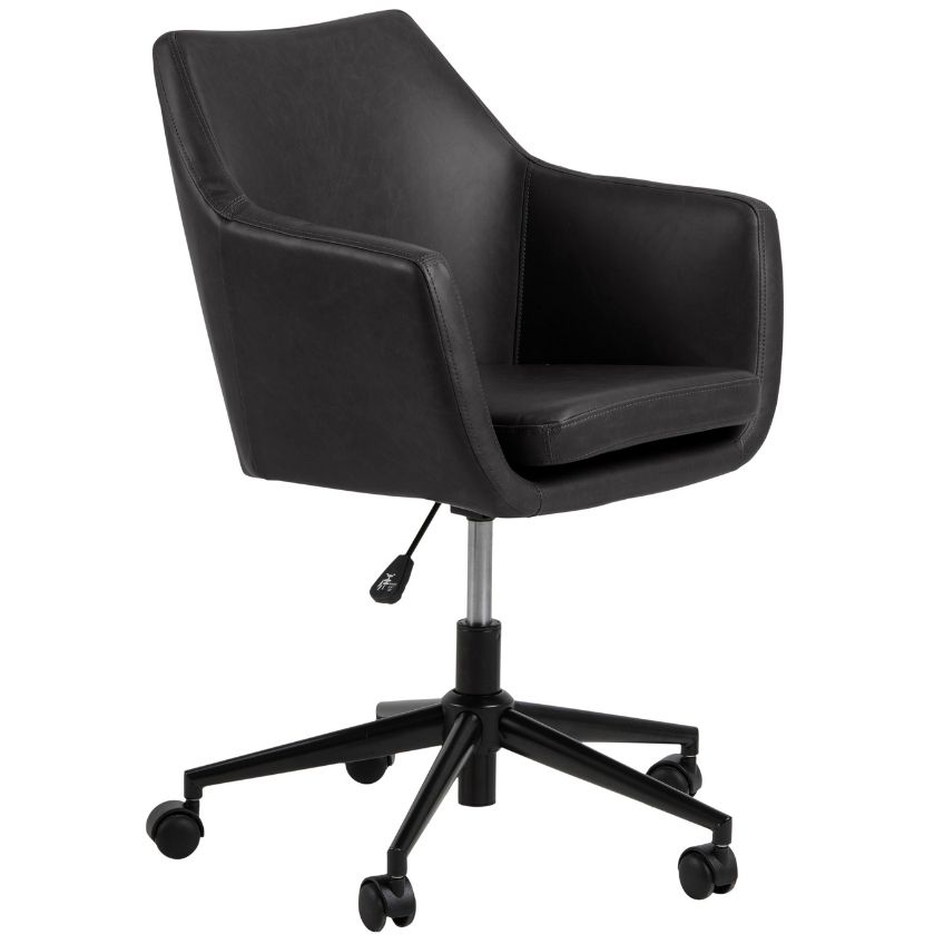 SCANDI Černá koženková konferenční židle Marte SCANDI