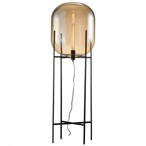 Miotto Jantarová skleněná stojací lampa Osolia 132 cm
