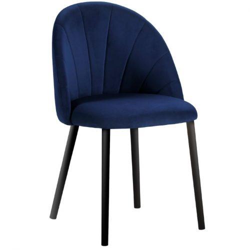 Královsky modrá sametová jídelní židle MICADONI VENTURA MICADONI
