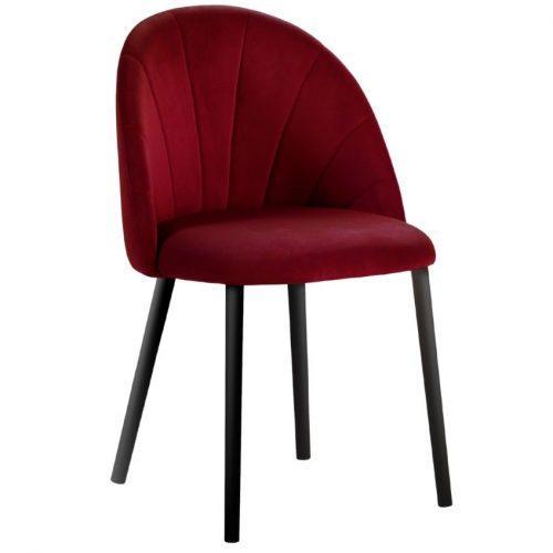 Vínově červená sametová jídelní židle MICADONI VENTURA MICADONI