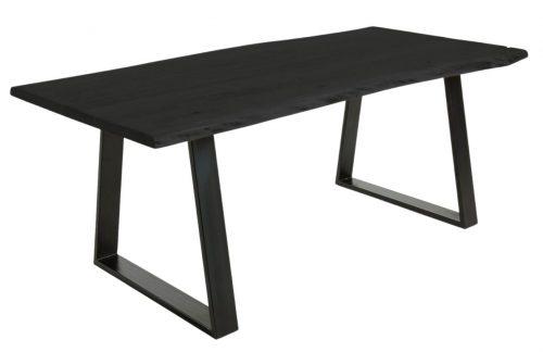 Černý akátový jídelní stůl LaForma Sono 200 x 95 cm s kovovou podnoží LaForma