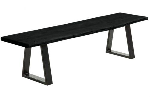 Černá masivní akátová lavice LaForma Sono 180 cm LaForma