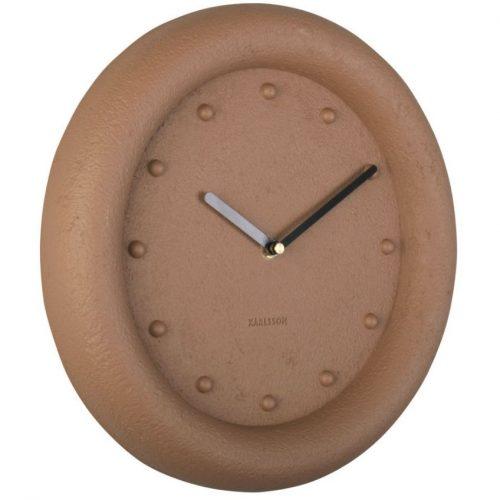 Time for home Cihlově hnědé kulaté nástěnné hodiny Eirene 30 cm Time for home