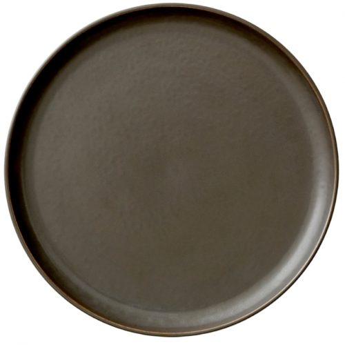 Tmavě hnědo šedý porcelánový talíř MENU NEW NORM 23 cm MENU