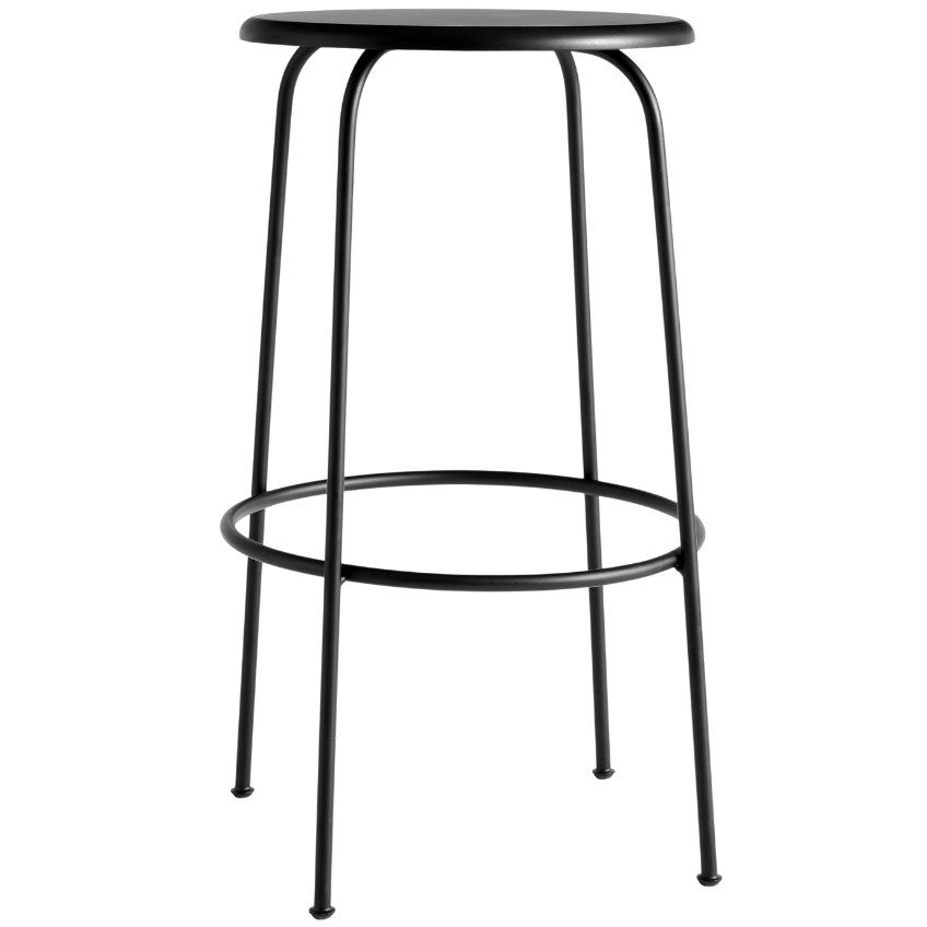 Černá lakovaná barová stolička MENU AFTEROOM 75 cm s kovovou podnoží MENU