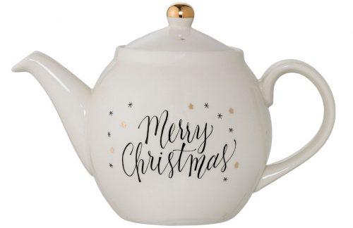 Světle šedá keramická vánoční konvice na čaj Bloomingville Noel 1