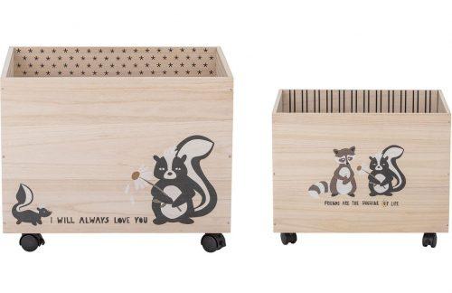 Set dvou dřevěných úložných boxů na hračky Bloomingville Nonni 40/50 x 30/35 cm Bloomingville