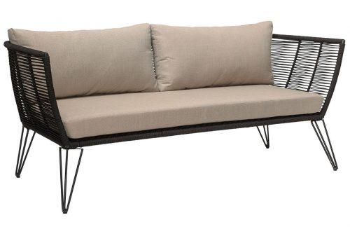 Černá kovová zahradní pohovka Bloomingville Mundo 175 cm Bloomingville